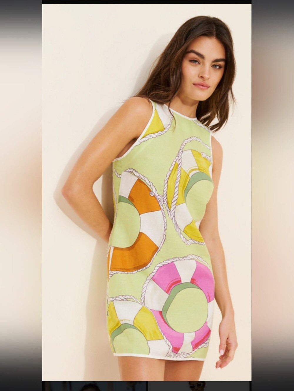 Celandine Pool Float Printed Linen Mini Dress
